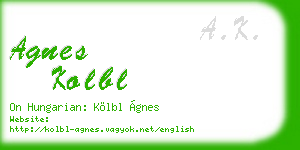 agnes kolbl business card