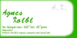 agnes kolbl business card